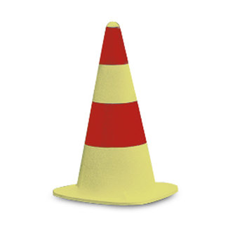 Cône EUROPA - 510 mm - caoutchouc - jaune/rouge