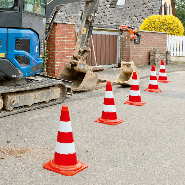 MORION EU verkeerskegel - 500 mm - klasse 1 - rood/wit