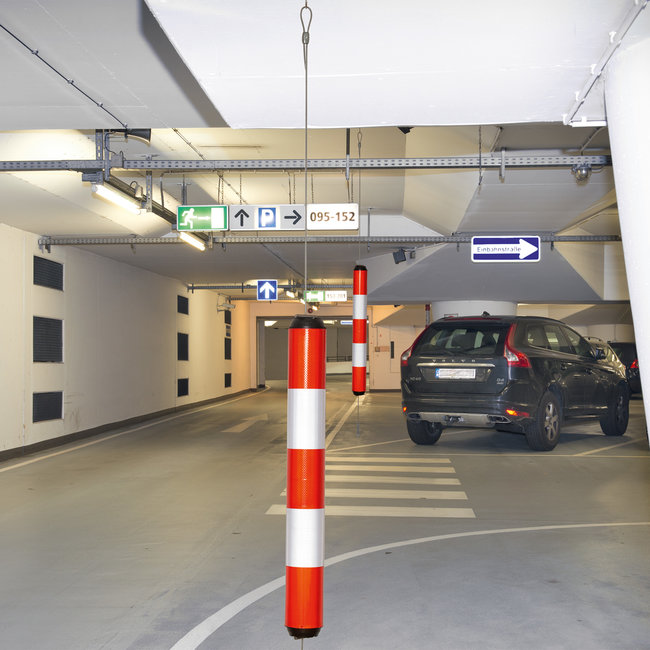 LeitPin-balise suspendue - 950 mm - Ø 100 mm - rouge/blanc