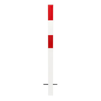 MORION vaste paal 70x70-inbetonneren-0 kettingogen-gecoat rood/wit