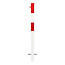MORION vaste afzetpaal 70 x 70 mm - inbetonneren - 1 kettingoog - rood/wit gepoedercoat