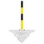 MORION Poteau de délimitation Ø 60 mm – sur platine – 1 œillet pour chaîne – galvanisé et laqué jaune/noir