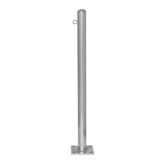 MORION Poteau de délimitation Ø 60 mm – sur platine – 1 œillet pour chaîne – galvanisé