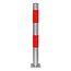 MORION vaste afzetpaal Ø 90 mm - op voetplaat - 0 kettingogen - verzinkt met rode reflecterende banden