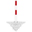 MORION Poteau de délimitation 70 x 70 mm – sur platine – 0 œillet pour chaîne – galvanisé et laqué rouge/blanc