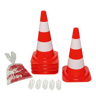 Set de cônes en PVC – 500 mm – rouge/blanc – non réfléchissant