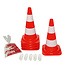 Set de cônes en PVC – 500 mm – rouge/blanc – non réfléchissant
