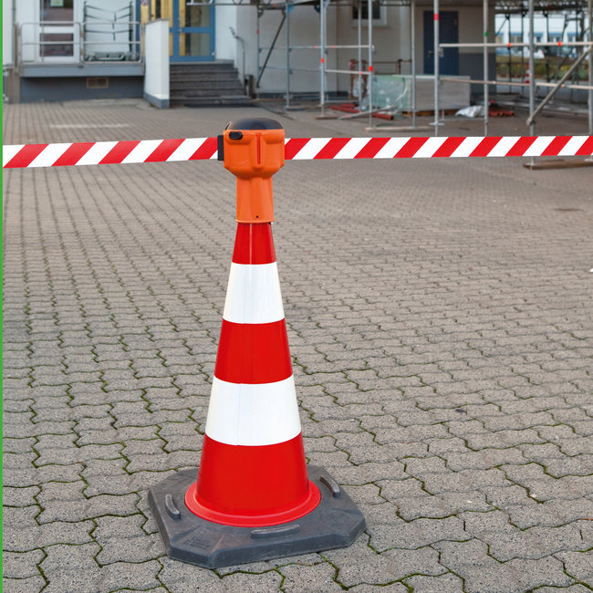 SKIPPER Cassette de sangle cônique - 9000 mm - rouge/blanc