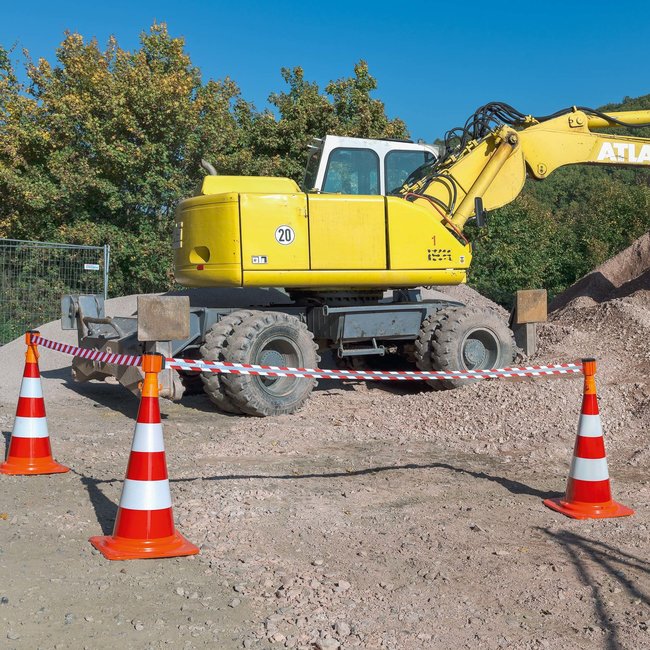 MORION reflecterende kegelriemcassette - 3000 mm - rood/wit