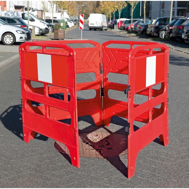 MORION 4-ledig vouwhek - 1000 x 1000 x 1000 mm - rood/wit