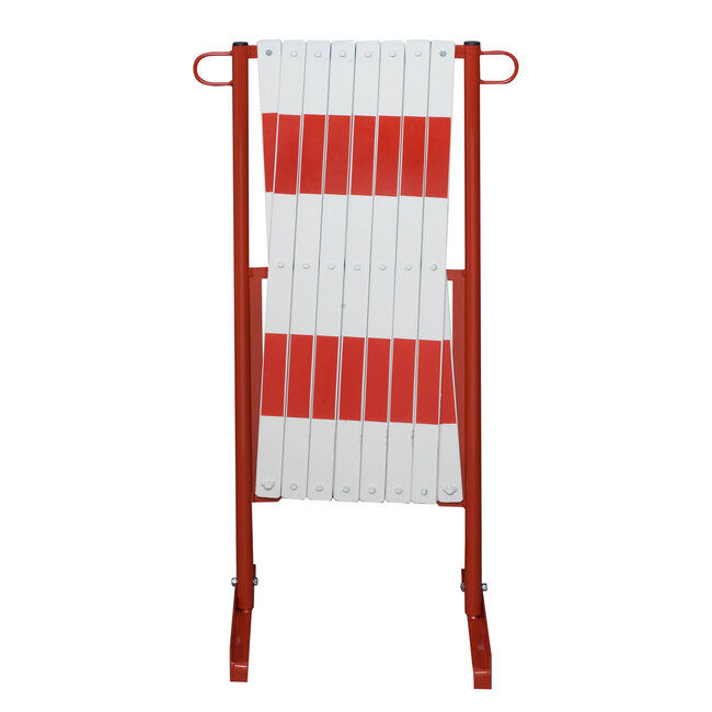 Barrière extensible version lourde – 4000 x 1000 mm – rouge/blanc
