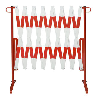 Barrière extensible version lourde – 4000 x 1000 mm – rouge/blanc