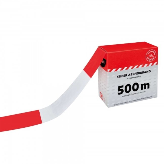 MORION afzetlint - 80 mm - 500 m - rood/wit