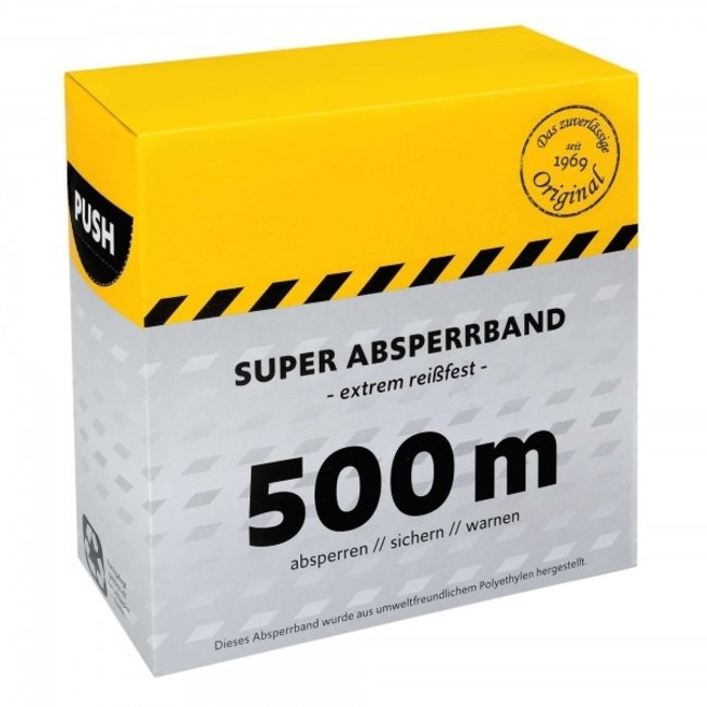 MORION afzetlint - 80 mm - 500 m - geel/zwart