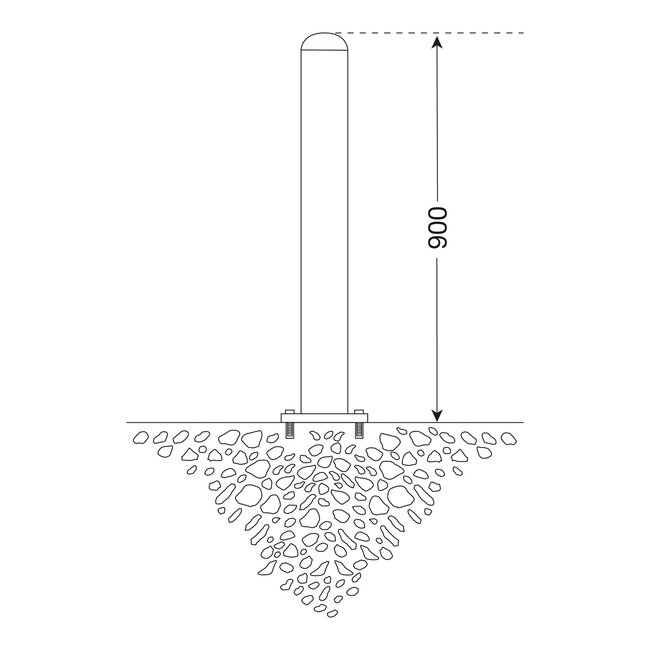 CITY Borne en inox BERLIN XL – 900 x Ø 108 mm – sur platine