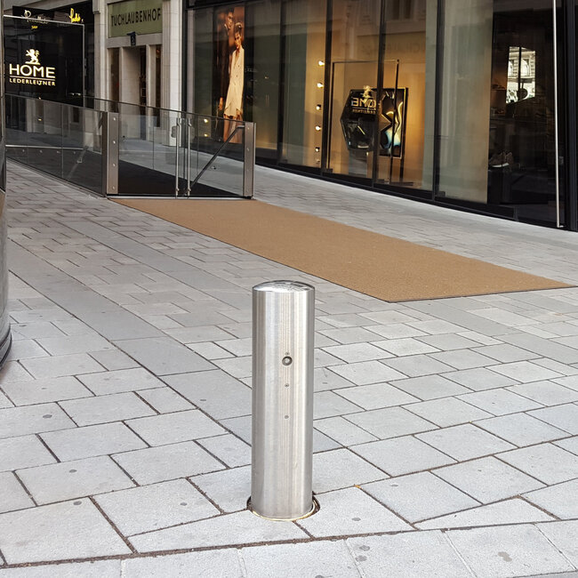 CITY RVS paal BERLIN XL - 1000 X Ø 204 mm - uitneembaar - cilinderslot