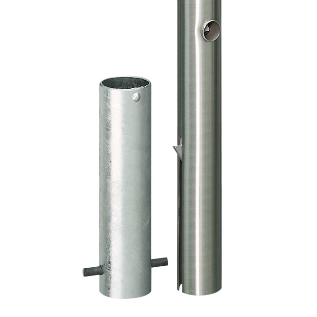 CITY RVS paal MILANO - 1185 x Ø 60 mm - uitneembaar - ▼slot