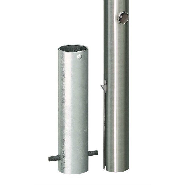 CITY RVS paal MILANO - 1185 x Ø 76 mm - uitneembaar - ▼slot