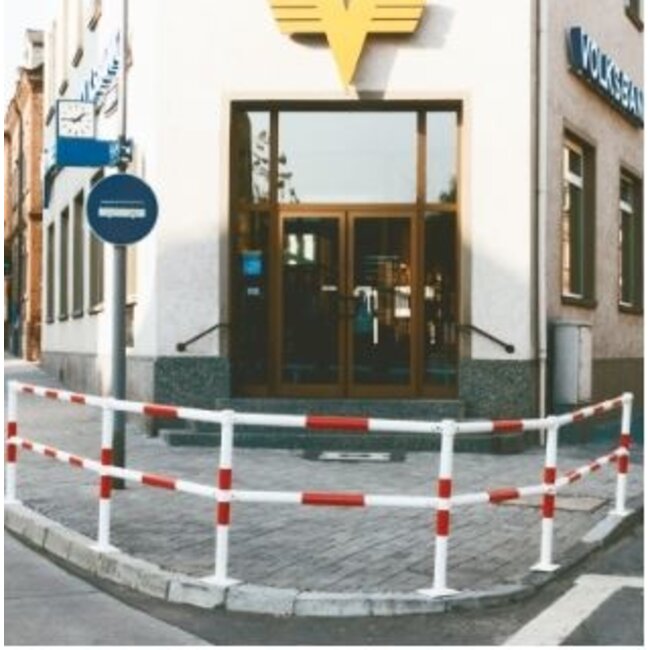 MORION URBAN système de rambardes - tube fixe - 1000 x Ø 60 mm - rouge/blanc - sur platine