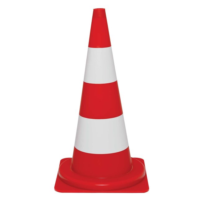 Set de cônes en PVC – 750 mm – rouge/blanc – non réfléchissant