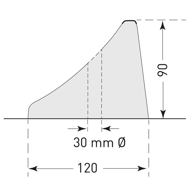 MORION Butoir de parking - 750 x 90 x 120 mm - rougebrun/blanc