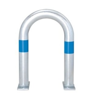 CITY Arceau de protection - 500 x 360 x Ø60 mm - sur platine - galvanisé - bleu réfléchissant