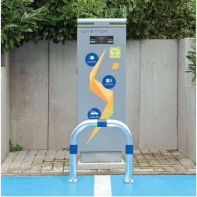 CITY Arceau de protection - 500 x 500 x Ø60 mm - sur platine - galvanisé - bleu réfléchissant