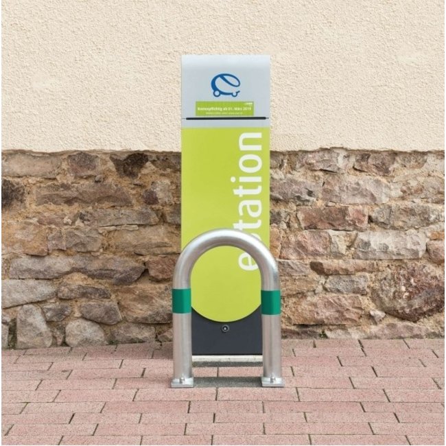 CITY Arceau de protection - 500 x 360 x Ø60 mm - sur platine - galvanisé - vert réfléchissant