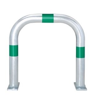 CITY Arceau de protection - 500 x 500 x Ø60 mm - sur platine - galvanisé - vert réfléchissant