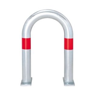 CITY Arceau de protection - 500 x 360 x Ø60 mm - sur platine - galvanisé - rouge réfléchissant