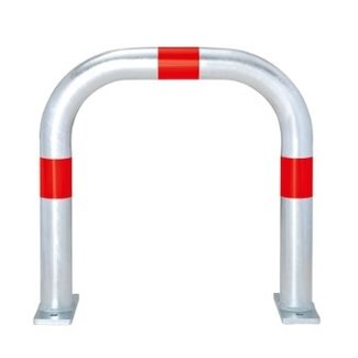 CITY Arceau de protection - 500 x 500 x Ø60 mm - sur platine - galvanisé - rouge réfléchissant