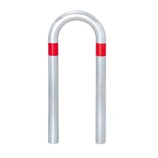 CITY Arceau de protection - 800 x 360 x Ø60 mm - à bétonner - galvanisé - rouge réfléchissant