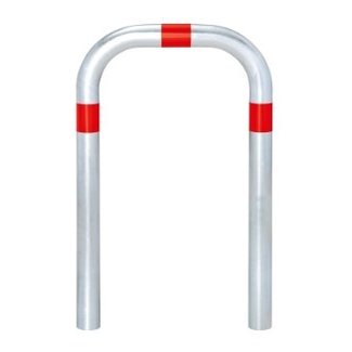 CITY Arceau de protection - 800 x 500 x Ø60 mm - à bétonner - galvanisé - rouge réfléchissant