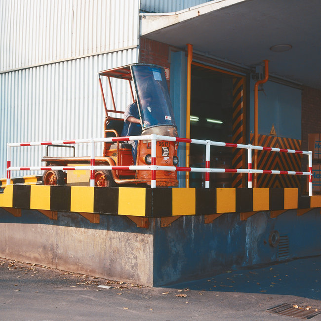 MORION URBAN système de rambardes - tube fixe - 1000 x Ø 60 mm - rouge/blanc - sur platine