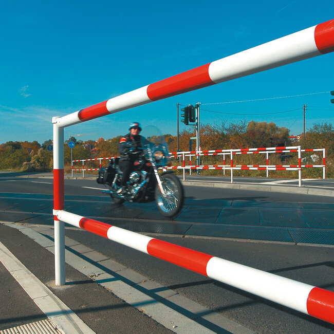 MORION Système de rambardes - horizontale - 1500 x Ø 60 mm  - rouge/blanc