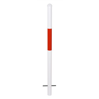 MORION CLASSIQUE poteau de délimitation - 1330 x Ø 60 mm - rouge/blanc - à bétonner