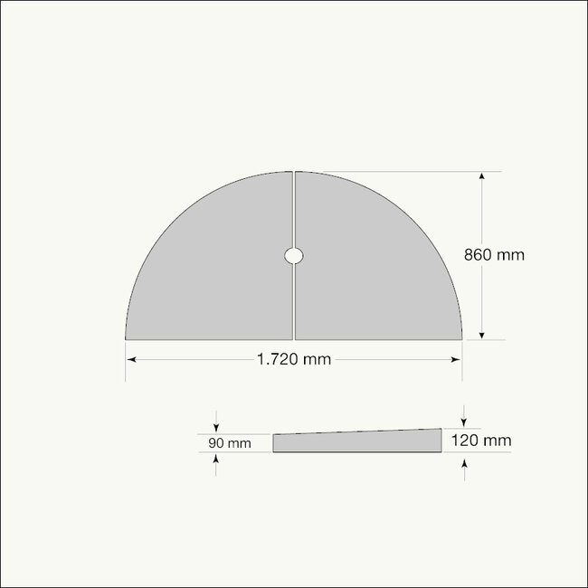 GAMMA Plaques de remplissage pour îlot de circulation - 1320 x 660 x 120 mm - gris