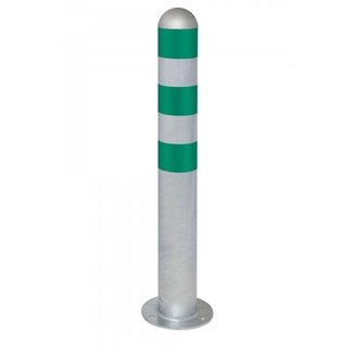 CITY Borne de protection - 800 x Ø108 mm – sur platine – galvanisé – vert réfléchissant