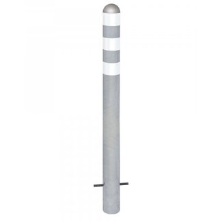 CITY Borne de protection - 1200 x Ø108 mm – à bétonner – galvanisé – blanc réfléchissant