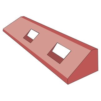 GAMMA elastische boordsteen - 1250 x 150 x 100 mm - roodbruin/wit