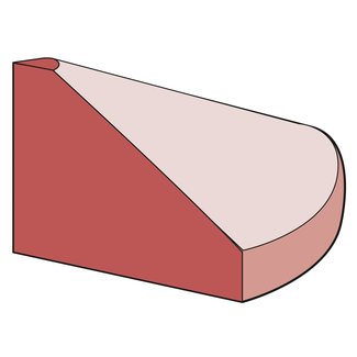 GAMMA Bordure basse pièce terminale – 150 x 100 x 150 mm – brun-rouge/blanc