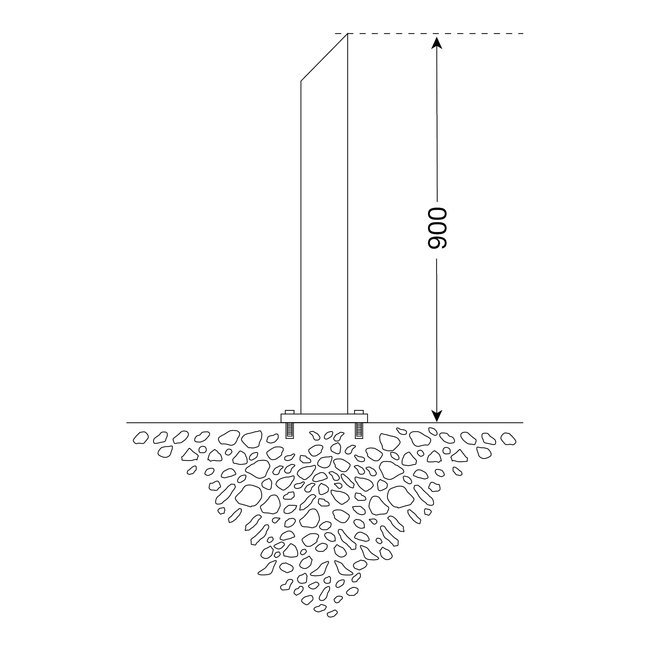 CITY Borne en inox BERLIN 45 – 900 x Ø 108 mm – sur platine