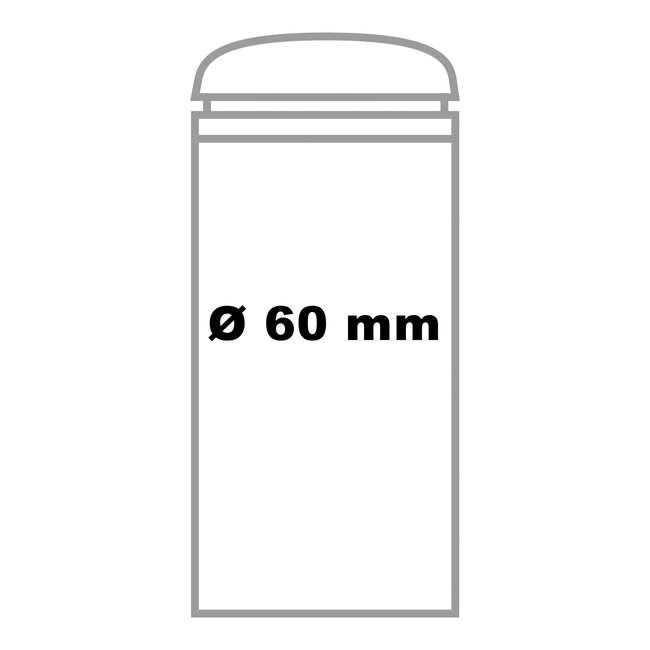 CITY RVS paal MILANO - 1185 x Ø 60 mm - uitneembaar - ▼slot