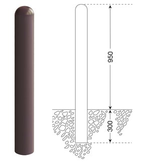 CITY Borne WIEN - 1250  x Ø 76 mm - fixe - 0 anneaux de chaîne