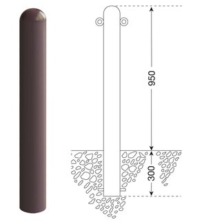 CITY Borne WIEN – 1250 x Ø 76 mm – fixe – deux anneaux de chaîne