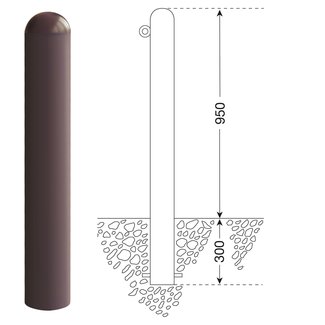 CITY Borne WIEN – 1250 x Ø 90 mm – fixe – un anneau de chaîne