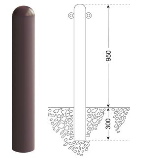 CITY Borne WIEN – 1250 x Ø 90 mm – fixe – deux anneaux de chaîne