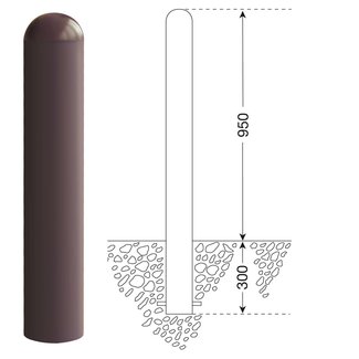 CITY Borne WIEN - 1250  x Ø 108 mm - fixe - sans anneaux de chaîne