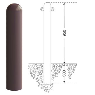 CITY Borne WIEN - 1250  x Ø 108 mm - fixe - deux anneaux de chaîne