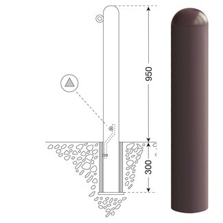 CITY Borne WIEN – 1250 x Ø 108 mm – amovible – serrure triangulaire – un anneau de chaîne